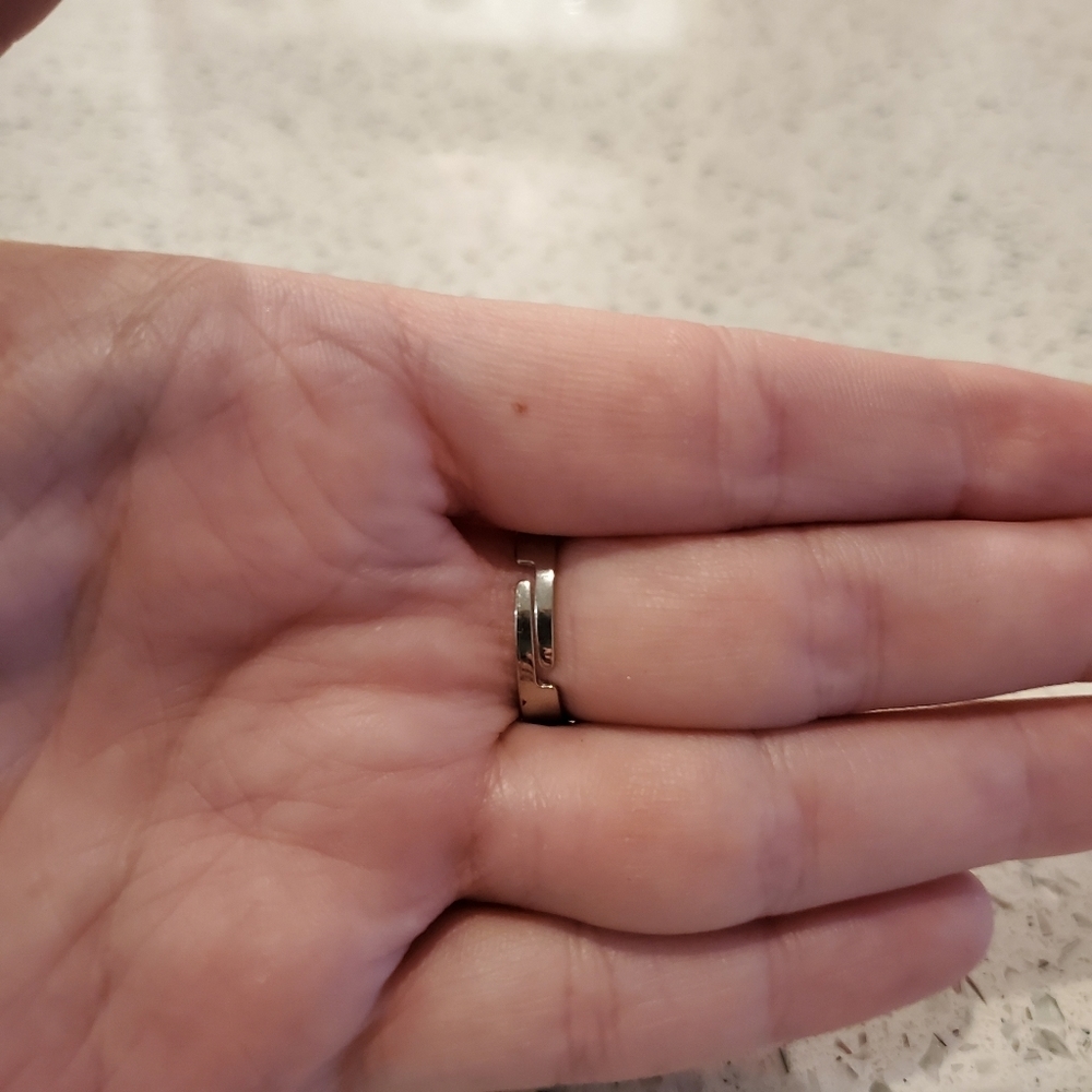 Pink Silver Rhinestone Statement Ring Adjustable … - image 4